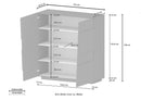 Credenza 2 Ante 120x44x126 cm Pongo 2A Bianco Lucido  