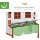 Pollaio per Galline in Legno Bianco Crema Marrone 120x96x123 cm 