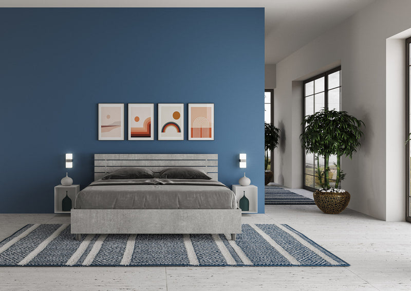 Letto Matrimoniale Testata Doghe Dritta Ankel Grigio Varie Misure