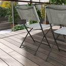 Set 5 Pezzi Tavolo e Sedie da Giardino con 4 Sedie Pieghevoli in Textilene Traspirante Grigio      