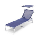 Lettino Prendisole da Spiaggia in Textilene con Parasole Taddei Sanremo T Blu