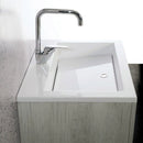 Mobile Lavatoio Sospeso Vasca Zeus in MineralMarmo Apertura a Cassettone 60x48x50 cm Olmo Scuro