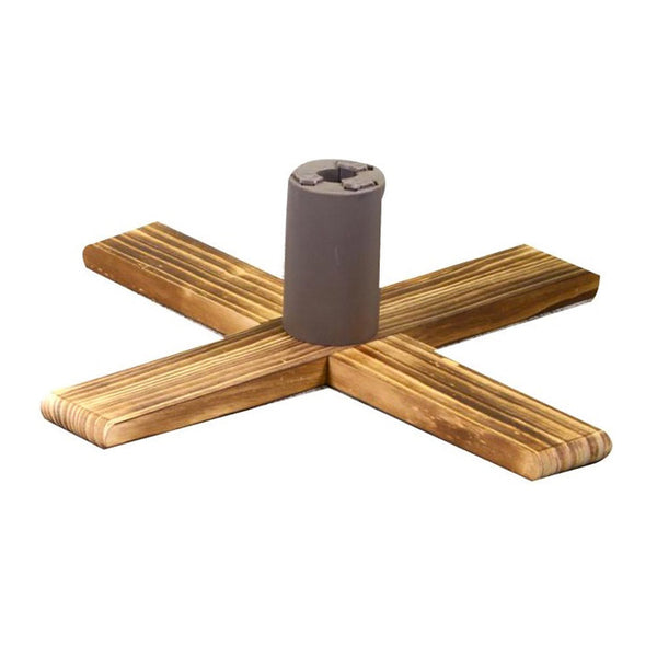 sconto Sockel für Weihnachtsbaum 54x54xh16 cm aus natürlichem verstellbarem Vierkantholz 3 Größen