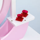 Specchiera Giocattolo per Bambine Tavolo Trucco con Specchio e Sgabello Rosa  