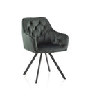 Set 2 Sedie Imbottite 58x57x84 cm in Velluto Verde