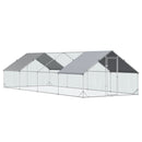 Pollaio Gabbia per Galline da Esterno 3x8x2m Telaio Zincato Argento