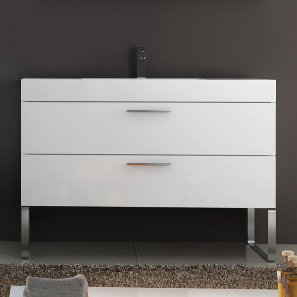 acquista Badezimmerschrank mit Füßen weiß lackiert 120 cm Fosterberg Hvid 4