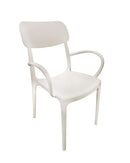 Sedia Impilabile da Giardino 53x55x88 cm con Braccioli in Polipropilene Bianca
