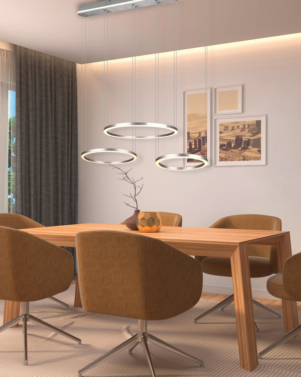 acquista LED-Pendelleuchte für den Innenbereich aus matt vernickeltem Metall