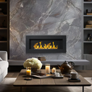 Camino a Bioetanolo da Parete 90x12x40 cm in Acciaio Inox Nero