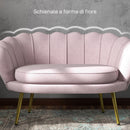 Divano 2 Posti 130x77x77 cm in Velluto Rosa  