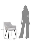 Set 2 Sedie Vicenza 58x85,5x63 cm in Tessuto Grigio/Nero