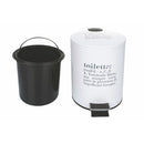 Pattumiera "Toilette" 3 Litri Ø17x23,5 cm in Plastica VdE Tivoli 1996 Bianco