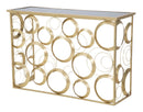 Console Globe 120x40,5x81,5 cm in Ferro e Vetro Oro