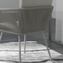 Set da Giardino 2 Sedie in Stile Boho e Tavolino in Vetro in Rattan Grigio Chiaro   