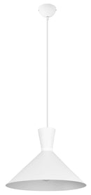 Lampada a Sospensione da Interno Attacco E27 in Metallo Bianco Opaco