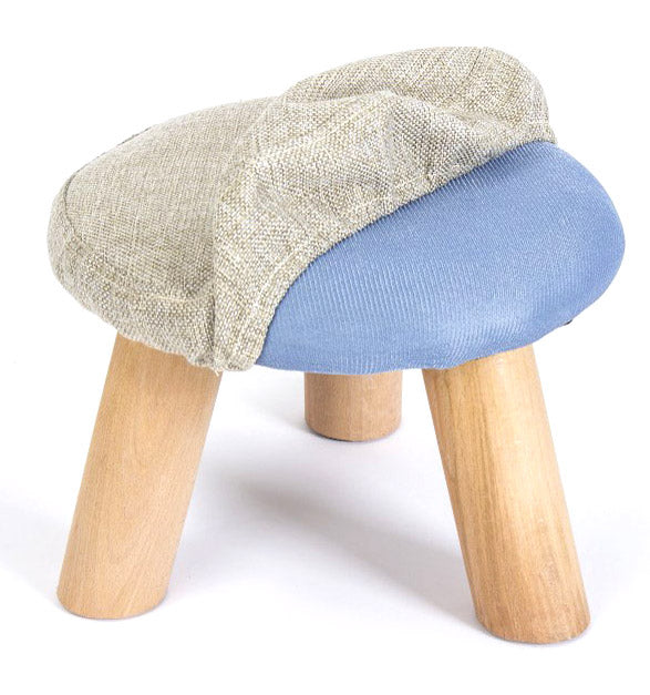 Pouf in Tessuto e Legno di Pino 29x29x20 cm Fumer Jimmy Grigio