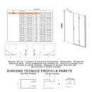 Porta Parete Doccia 1 Anta a Libro in Cristallo Trasparente 6mm H195 Bonussi Lorena Varie Misure