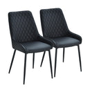 Set 2 Sedie Imbottite 49x60x89 cm in Similpelle  Nere