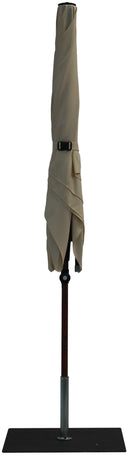 Ombrellone da Giardino 2x2 m Palo Ø38 mm in Alluminio Effetto Legno Tessuto Poliestere Trend Wood Ecru