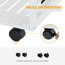 Carrello da Cucina con Cassetti e 2 Cesti in Legno di Pino Bianco 70x37x85 cm