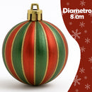 Box 16 Palle di Natale Ø8 cm in Plastica Rosso e Verde      