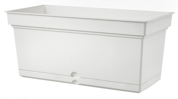 Tulli Aqua Elements Vase aus weißem Polypropylen mit Wasserreservoir und Untersetzer in verschiedenen Größen acquista