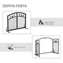 Parascintille con Antine 99x35x80 cm in Metallo Nero