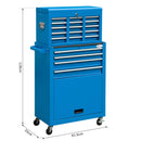 Carrello Porta Attrezzi da Officina con Cassetta Rimovibile Blu 61.6x33x118 cm 