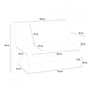 Divano 2 Posti 125x83x82 cm in Tessuto Grigio