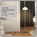 Piantana da Interno Lampada da Terra Paralume Doppio E27 Metallo e Acrilico 35x150 cm Bianco  