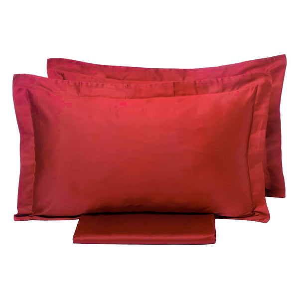 Bettbezug für Doppelbett mit Tasche und Kissenbezügen, einfarbig Garrini Clarice Bordeaux sconto