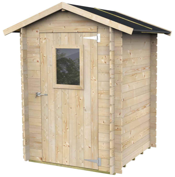 Gartenbox für Werkzeuge 146 x 146 cm mit Fenstertür aus Naturholz prezzo