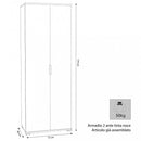 Armadio 2 Ante 75x38x174 h cm in Truciolare bilaminato Marrone