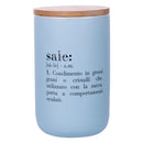 Barattolo Sale Double Face 750 ml in New Bone China VdE Tivoli 1996 Acquamarina