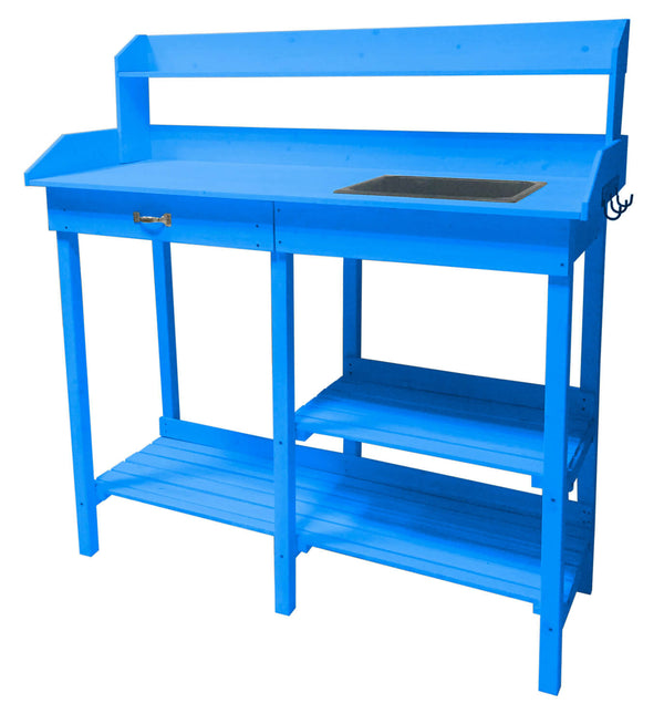 online Tavolo da Lavoro 112x45xH112 cm in Legno Cunninghamia  lanceolata Blu