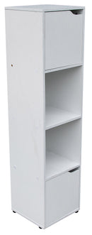 Libreria 2 Ripiani 2 Ante 30x29x120 cm in Legno Bianco
