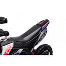 Moto Elettrica per Bambini Aprilia RX-125 Small 12V Cross Sedili In Pelle Luci Led Bluetooth Sospensioni a Molla Blu