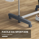 Stendino Verticale 4 Ripiani Regolabili 142x55x172 cm in Acciaio e Plastica Grigio e Argento 