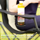 Set 2 Sedie da Campeggio Pieghevoli Portabicchieri e Borse di Trasporto Crema    