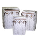 Set 3 Ceste Portabiancheria in rattan claudio rettangolare