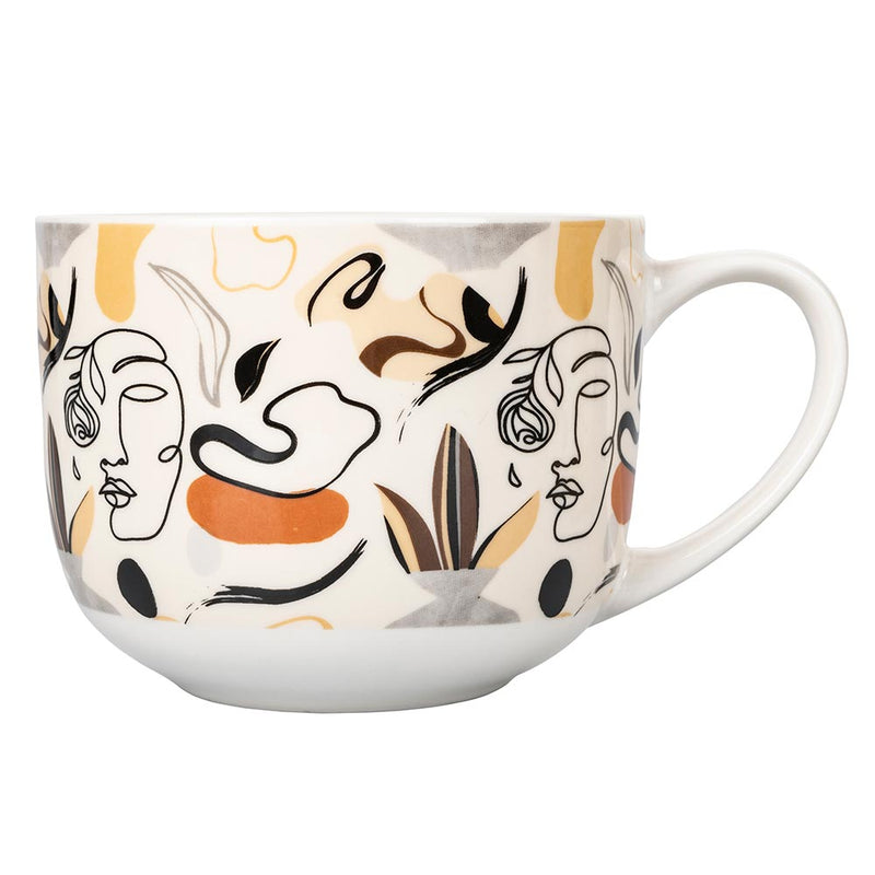 Set 2 Tazze Ø10,5x8,2 cm in Bone China VdE Tivoli 1996 Face to grey