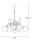 Lampadario Sospeso Decoro a Mano Metallo Vetro Classico Interno E14