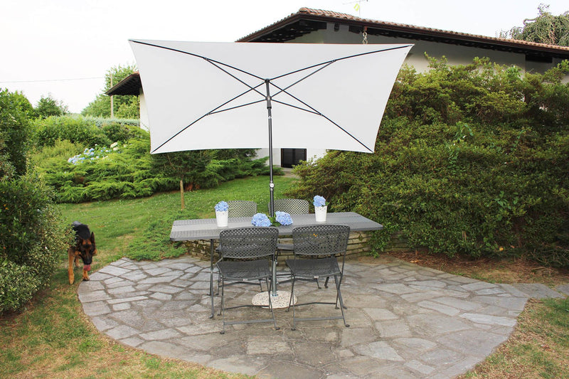 Ombrellone da Giardino 2,4x1,5 m Palo Ø27 mm in Acciaio Maffei Kronos Ecrù