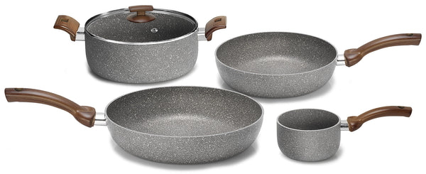 Olympia Woody 5-teiliges Kochgeschirr-Set aus Antihaft-Aluminium sconto