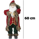 Statuina Babbo Natale Addobbo Statuetta 60 cm Vestiti in Tessuto Decoro Natalizio