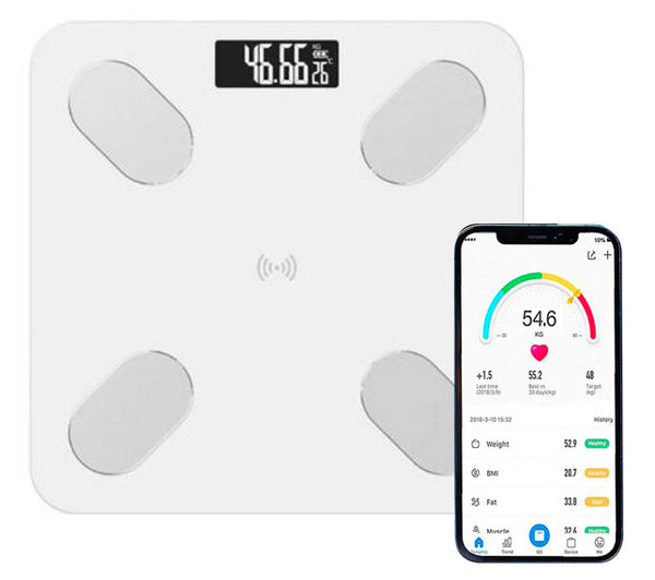 sconto Bilancia Pesapersone Digitale Max 180 Kg in Vetro con App Bluetooth Bianca