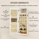Armadietto Portagioie da Parete o Porta 37x10,5x108 cm Specchio Interno e Luci LED con Serratura e Chiave in MDF Bianco      
