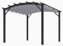 Pergola da Giardino 3,4x3,3x2,4 m in Alluminio con Telo di Copertura 140g/mq Grigio