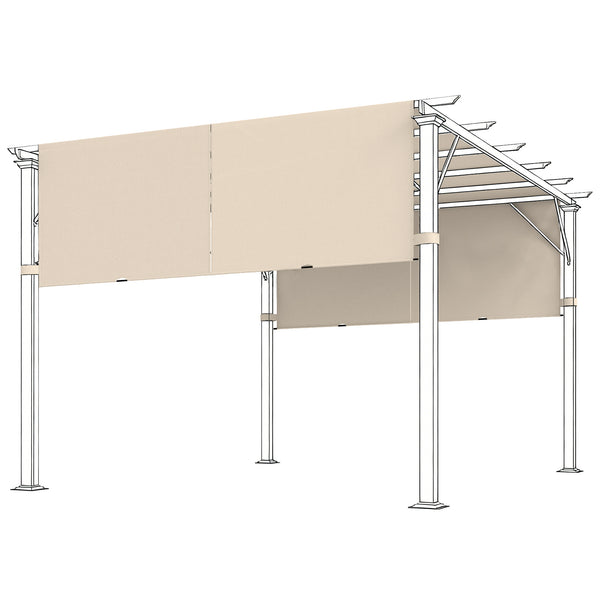 Copertura per Pergola 488x122 cm con Tasche e Cinghie in Poliestere Cachi acquista